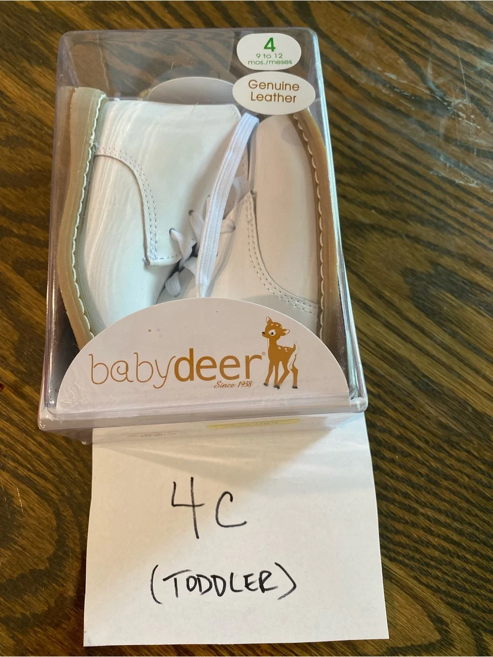Baby Deer White Leather Toddler Lace-Up Shoes